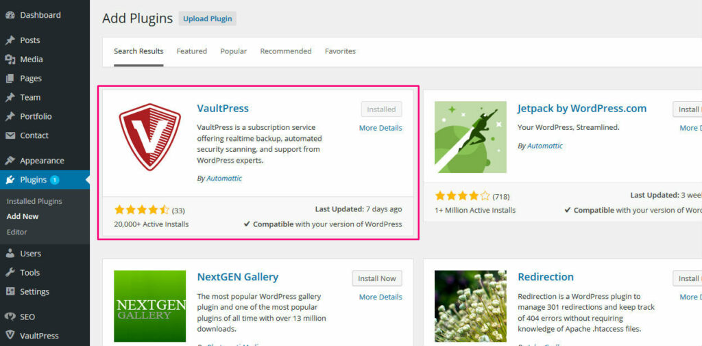 VaultPress SEO WordPress Plugin