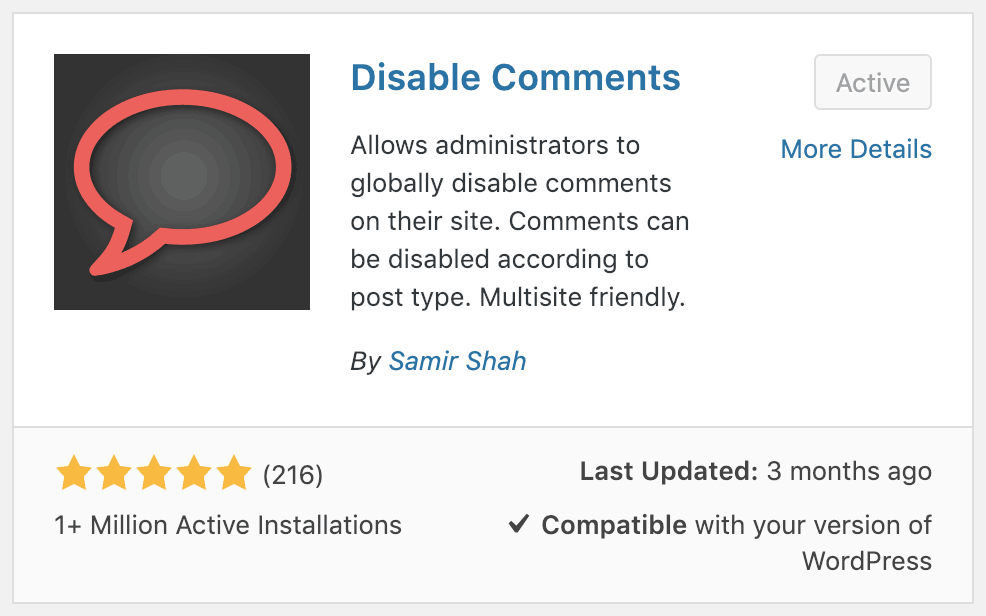 Disable Comments SEO WordPress Plugin